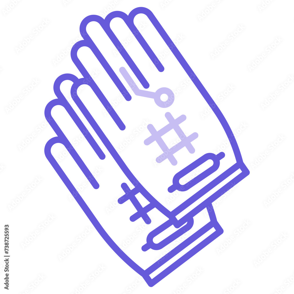 Sticker wired gloves icon