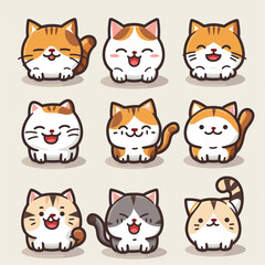 Fototapeta premium set of funny cats