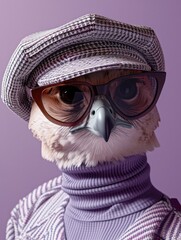 portrait of Eagle, wearing sunglasses and clothes cosplay human