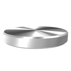 Silver podium in geometric shape for winner and product display. Silver podium for product presentation. 3D rendering illustration