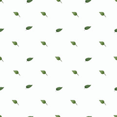 Watercolor summer pattern with leaves