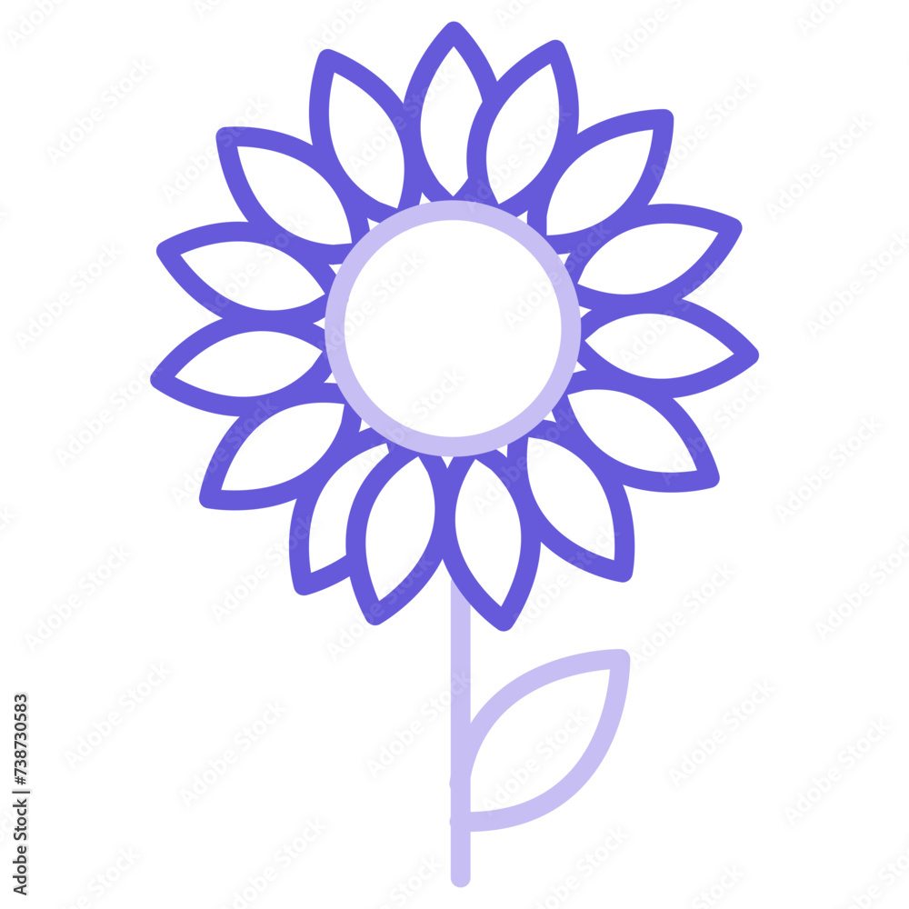 Sticker sunflower icon