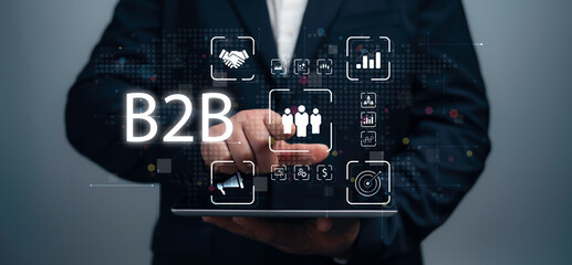 B2B Business Technology Marketing Company Commerce concept.business planning.Business to business,...