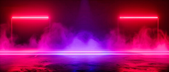 Neon Dreams: An Abstract Night of Glowing Lights and Shadows, Where Modernity Meets the Mystique of Darkness