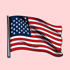 illustration american flag vector icon