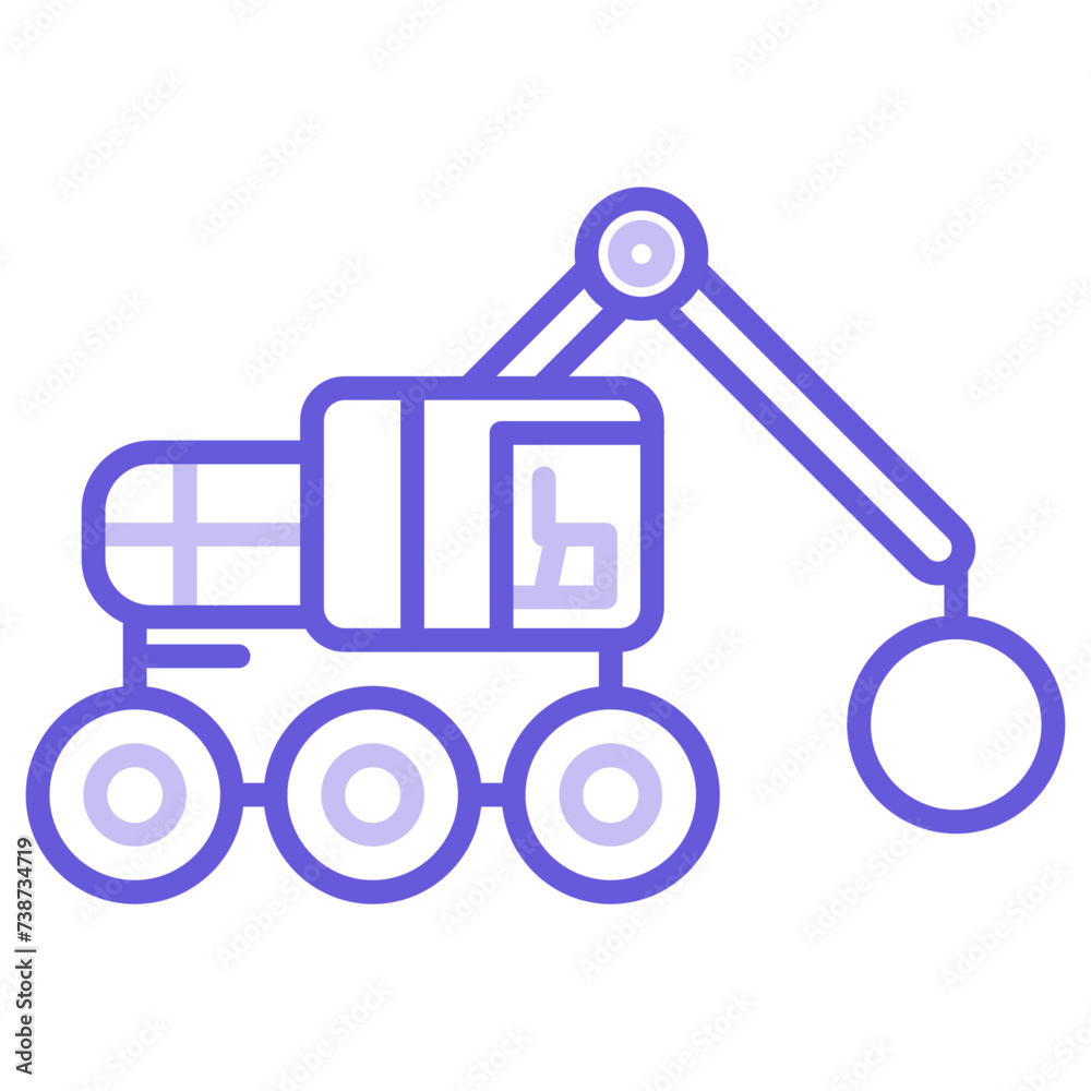 Sticker demolition crane icon