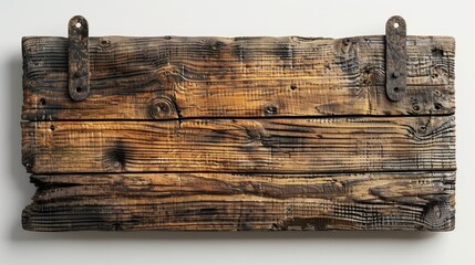 old vintage wooden blank board sign isolated on white background © Rieth