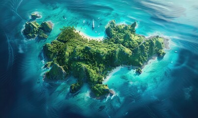Fototapeta na wymiar tropical islands, aerial view 