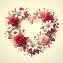 Fototapete Blumen Heart shaped for Valentines day photo background