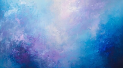 Abstract Oil Painting Background in Blue & Purple Tones.