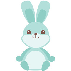 blue rabbit cartoon character Vector illustration
