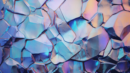 Piękne błyszczące tło z kamieniami szlachetnymi z niebieskimi kawałkami szkła, z odbiciem lustrzanym