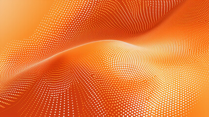 orange color dot wave abstract background. Doted wave  flying background. Orange halftone...