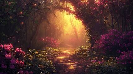 an enchanted fairy forest landscape