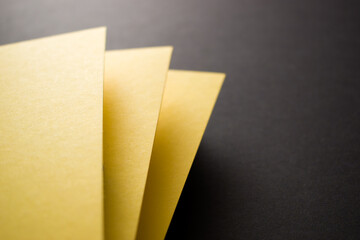 Yellow and black 3d geometric paper textured background