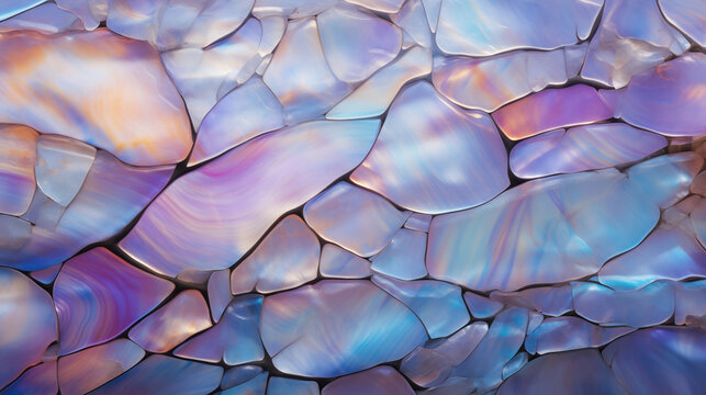 Piękne błyszczące tło z kamieniami szlachetnymi z niebieskimi kawałkami szkła, z odbiciem lustrzanym