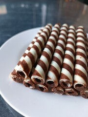 Chocolate and White Wafer Sticks