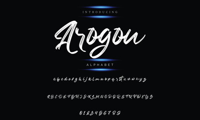 An antique alphabet in brush script. Vintage Font Style. Illustration of a vector font. Vector