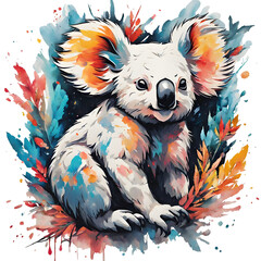 Vector cute koala cartoon character illustration
