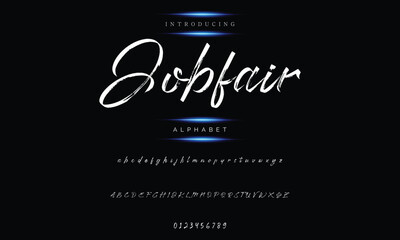 Fototapeta na wymiar Best Alphabet Painting Paint Brush Beauty Script Logotype Font lettering handwritten