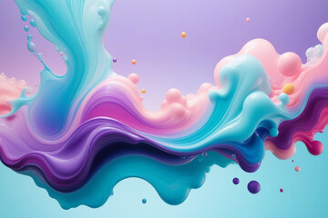 Сolorfull liquid paint swirling in water. Abstract watercolor paint background. Soft pastel  color. Abstract wallpaper