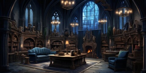 the wizard's room fantasy style art