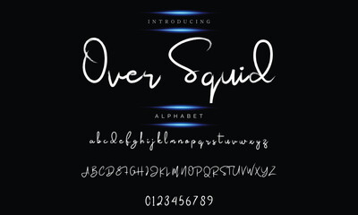 Modern calligraphy print with an alphabet design created with a dry brush. trendy hand-drawn pattern