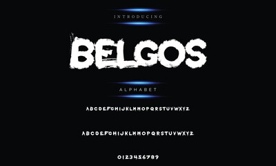 Modern calligraphy print with an alphabet design created with a dry brush. trendy hand-drawn pattern