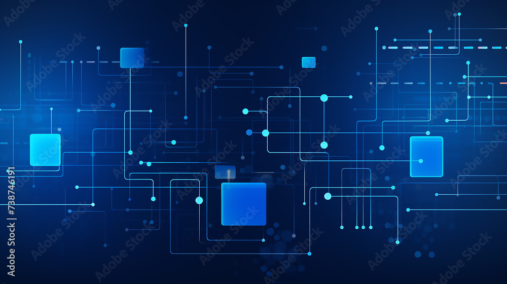 Wall mural digital technology and science background. hi-tech digital technology concept and square futuristic 