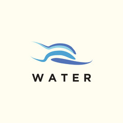 Naklejka premium Water wave logo template vector