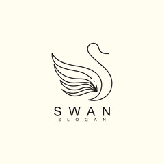 Swan logo vector abstract minimalist logo icon swan