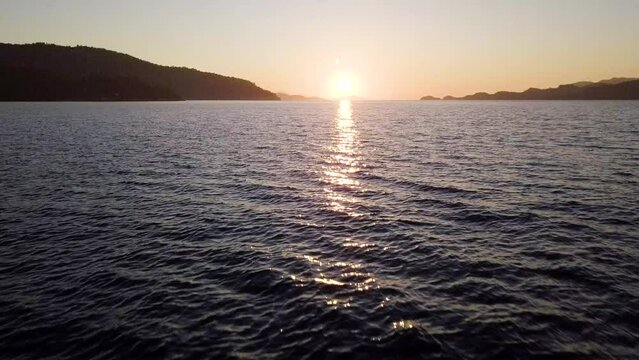 Tranquil Sunset Majesty: Close-Up Drone Video Over Marmaris's Serene Waters
