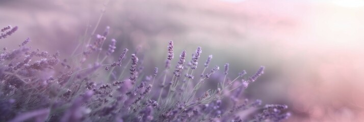 Obraz premium purple lavender flower field background. 