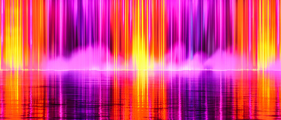 A Fusion of Light and Color: An Abstract Masterpiece Where Neon Dreams Collide with the Essence of Ultraviolet Waves
