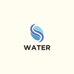 Water wave logo template vector