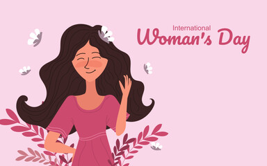 Obraz na płótnie Canvas Happy International Women's Day, Vector Flyer and Social Media Post