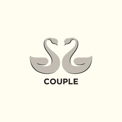 Swan logo vector abstract minimalist logo icon swan