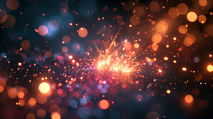 Obraz na płótnie Canvas A Beautiful Background of Burning Sparklers Illuminating New Year's Eve Celebrations, Festive Atmosphere for Holiday Greetings, Generative AI