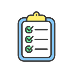 Checklist simple linear symbol, vector icon for social media user interface.