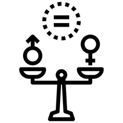 gender equality outline style icon