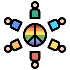 community filled outline style icon