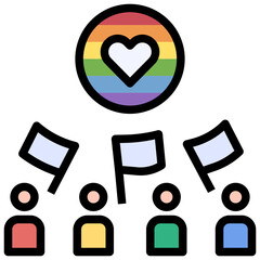 freedom filled outline style icon