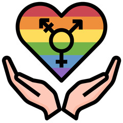 gender filled outline style icon