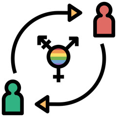 gender change filled outline style icon