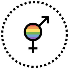 gender filled outline style icon