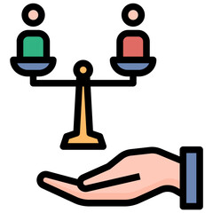 gender equality filled outline style icon