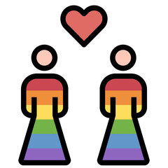 lgbtq filled outline style icon