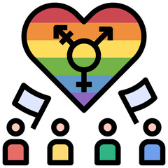 lgbtq filled outline style icon