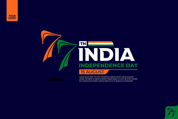 India 77th independence anniversary logotype.