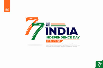 India 77th independence anniversary logotype.